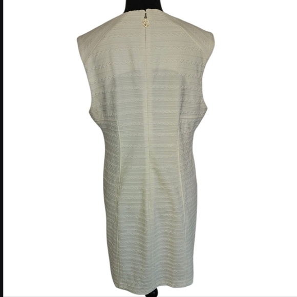 Tommy Hilfiger Ivory Jacquard Knit Midi Dress - Size 14 - Picture 6 of 11